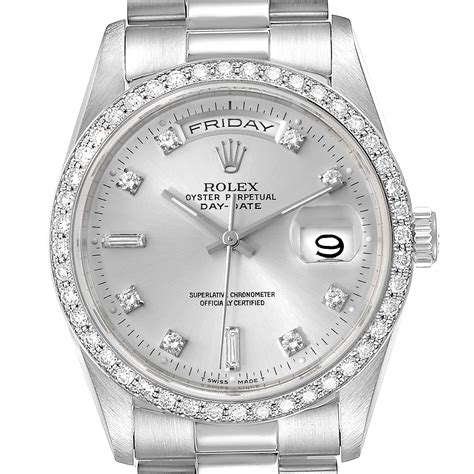 rolex presidential silver|rolex day date silver dial.